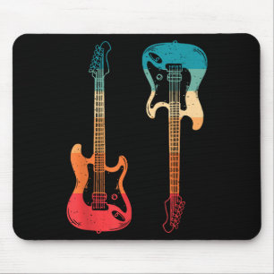 Retro Gitarre Gitarrist E-Bass Gitarre Rock M Mousepad
