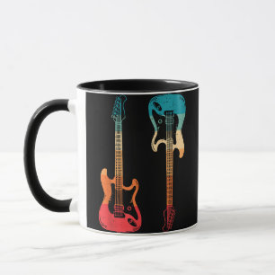 Retro Gitarre Gitarrist E-Bass Gitarre Rock M Tasse