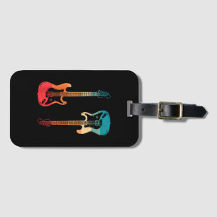 Retro Gitarre Gitarrist Electric Bass Gitarre Rock Gepäckanhänger