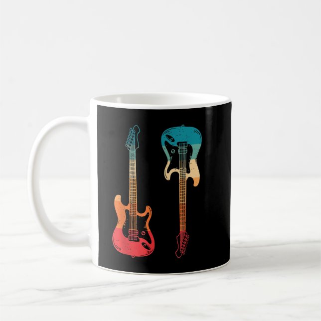 Retro Gitarre Gitarrist Electric Bass Gitarre Rock Kaffeetasse (Links)