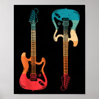 Retro Gitarre Gitarrist Electric Bass Gitarre Rock