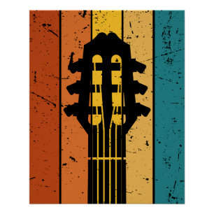 Retro Gitarre Vintage Gitarre Poster