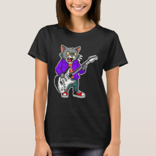 Retro-Gitarren-Rockmusik der süßen Katze 1 T-Shirt