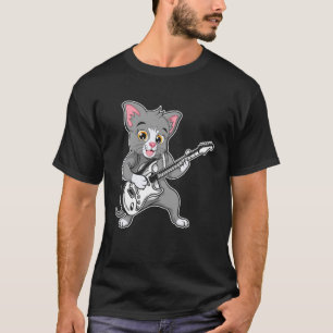 Retro-Gitarren-Rockmusik der süßen Katze 2 T-Shirt