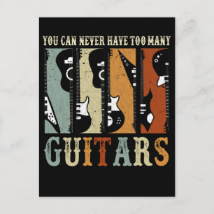 Retro-Gitarren-Sammler Gitarrist Rockmusikliebhabe Postkarte