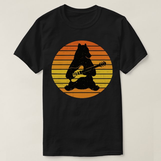 Retro-Gitarrenbär T-Shirt (Design vorne)