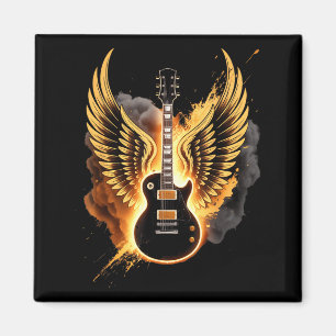 Retro Gitarrenflügel Abstract Art Rock And Roll Mu Magnet