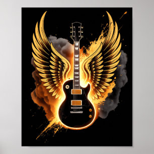 Retro Gitarrenflügel Abstrakte Kunst Rock And Roll Poster