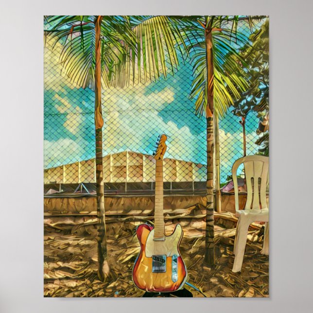 Retro-Gitarrengeschenk Poster (Vorne)