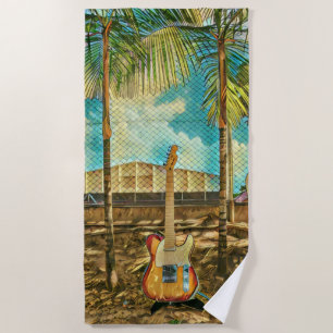 Retro-Gitarrengeschenk Strandtuch