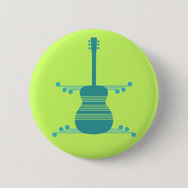 Retro-Gitarrenschaltfläche, Aquamarin Button (Vorderseite)