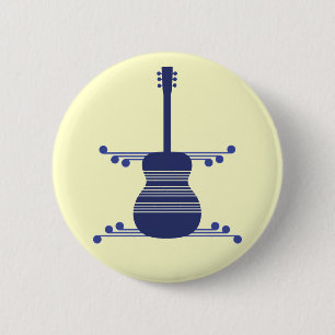 Retro-Gitarrenschaltfläche, blau Button