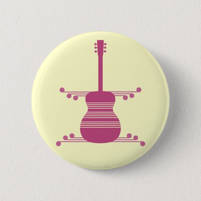 Retro Gitarrenschaltfläche, Magenta Button (Vorderseite)