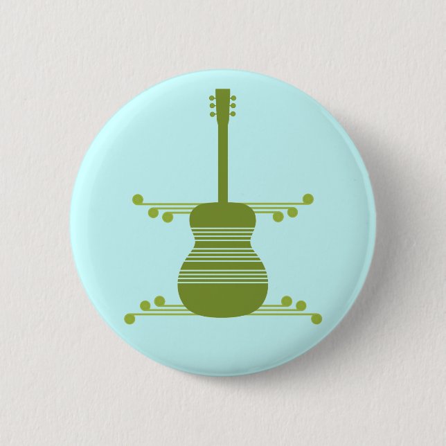 Retro Gitarrenschaltfläche, Olive Green Button (Vorderseite)