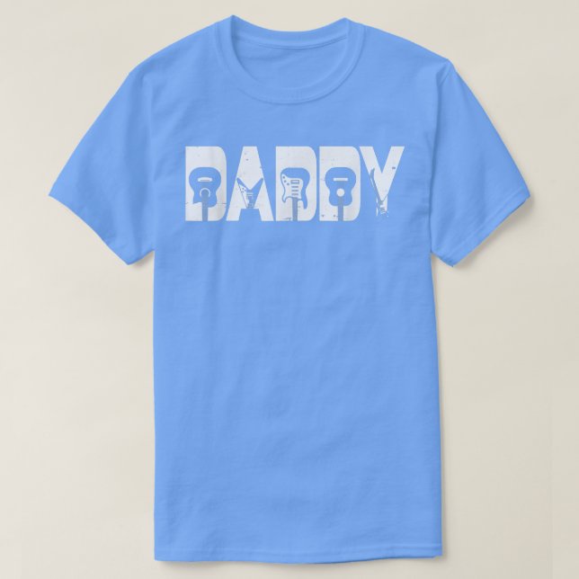 Retro Gitarrist Vater Daddy Guitar Vathers Day Mu T-Shirt (Design vorne)