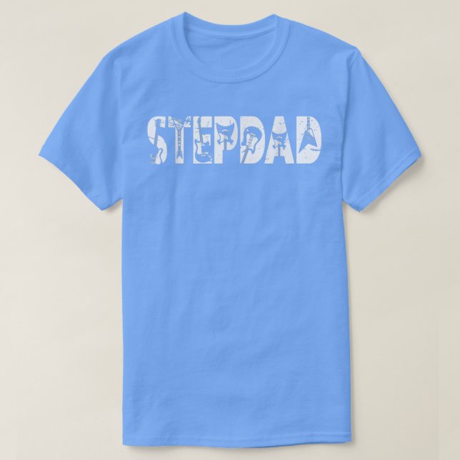 Retro-Gitarrist Vater Stepdad Gitarrist Vatertag T-Shirt (Design vorne)