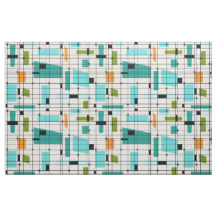Retro Gitter-u. Sternexplosion-Gewebe Stoff