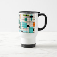 Retro Gitter-u. Sternexplosion-Reise-Tasse