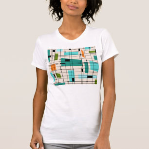 Retro-Gitter- und Sternenexplosion-T-Shirt T-Shirt