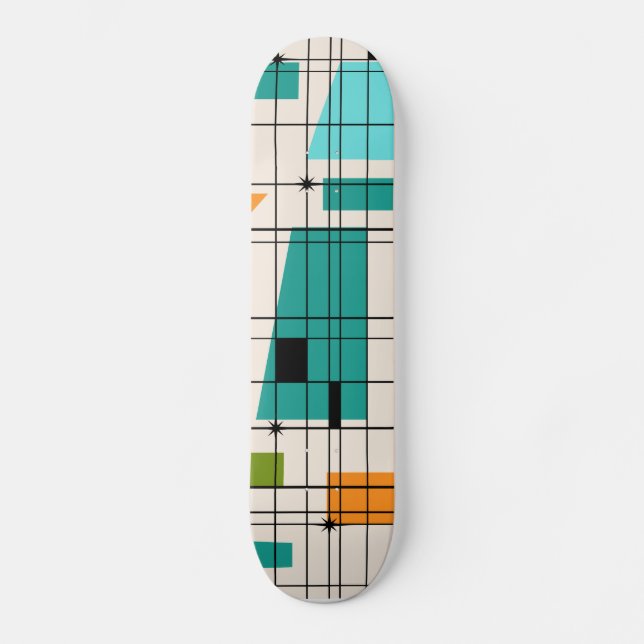 Retro Gitteru. SternexplosionenSkateboard Skateboard (Vorderseite)