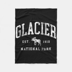 Retro Glacier National Park Est 1910 Herren Damen Fleecedecke