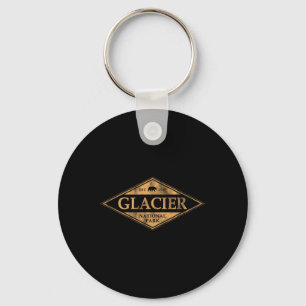 Retro Glacier National Park Montana Frauen Männer Schlüsselanhänger