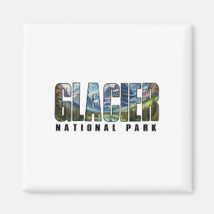 Retro Glacier National Park Outdoor-Wander-Camping Magnet