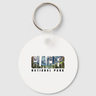 Retro Glacier National Park Outdoor Wander Camping Schlüsselanhänger