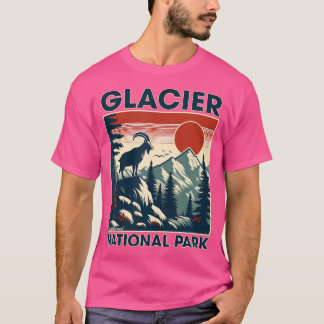Retro Glacier Nationalpark Bergsee-Zauber T-Shirt