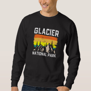 Retro Glacier Nationalpark Montana Camping Wandern Sweatshirt