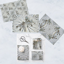 Retro Glam Art Deco Rhinestones Geschenkpapier Set