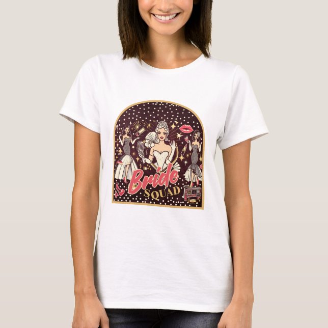 Retro Glam Bride Squad T-Shirt