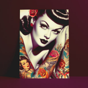 Retro-Glam-Button Postkarte