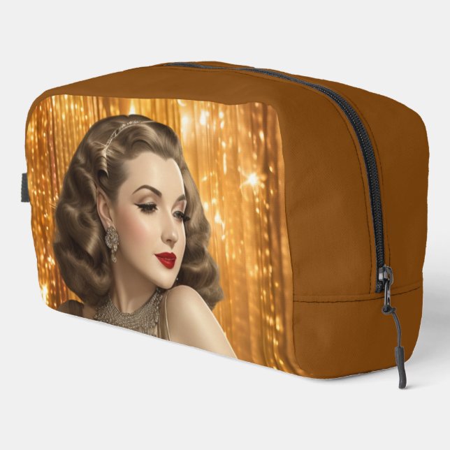 Retro Glam Girls (Ingrid) Waschbeutel (Rechte Ecke)