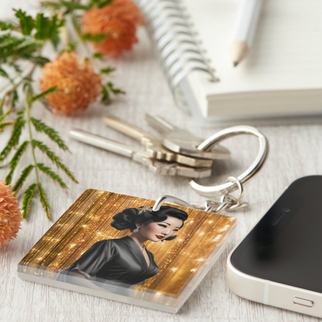 Retro Glam Girls (Keiko) Schlüsselanhänger (Vorderseite rechts)