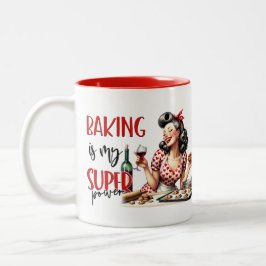 Retro Glam Hausfrau Funny Sarcastic Kitekonzept Zweifarbige Tasse