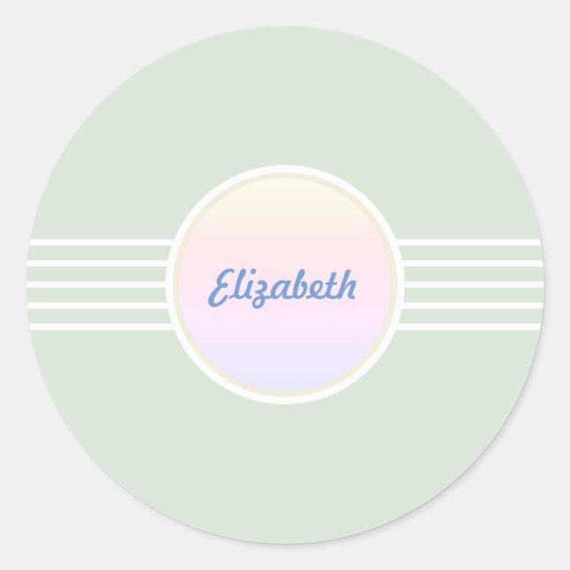 Retro Glam Mint Green und Opal Umschlag Aufkleber (Vorderseite)