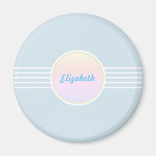 Retro Glam Personalisiert Ice Blue und Opal Magnet