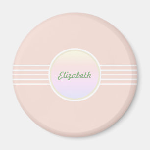 Retro Glam Personalisiert Pastel Coral Pink und Op Magnet
