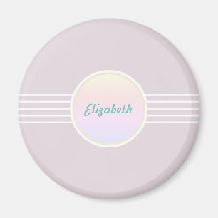 Retro Glam Personalisiert rosa und opal Magnet