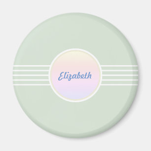 Retro Glam Personalisiertes Mintgrün und Opal Magnet