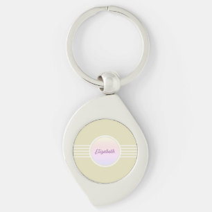 Retro Glam Personalisiertes Schimmerndes Gold und  Schlüsselanhänger
