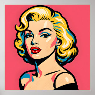 Retro Glam Pop Art - Vintage Blondine Poster