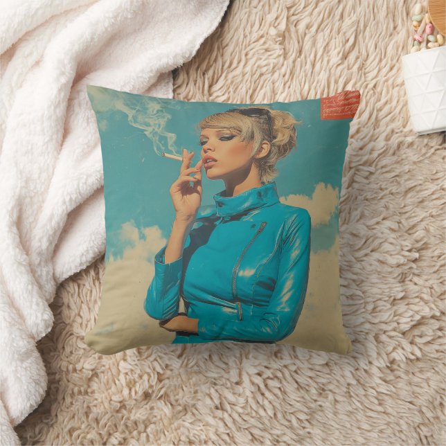 Retro Glam Rauchen Mode Kissen (Decke)