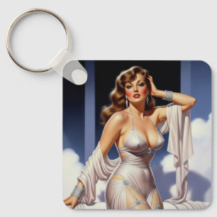 Retro-Glamour-Girl 40er Jahre Schlüsselanhänger