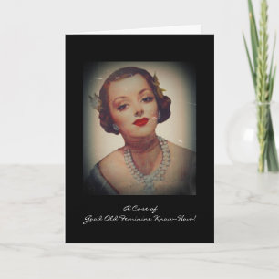 Retro-Glamour-Girl-Lippenstift Karte