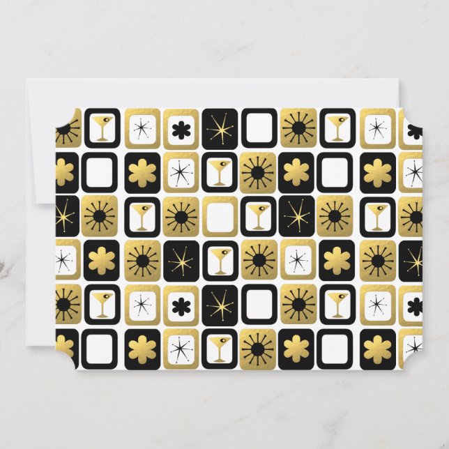 Retro Glamour Gold Foto Cards Feiertagskarte (Vorderseite)