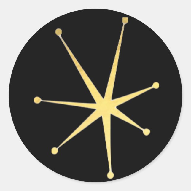 Retro Glamour Gold Impressionist Star Stickers (Vorderseite)