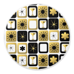 Retro Glamour Gold Keramik Pull Keramikknauf