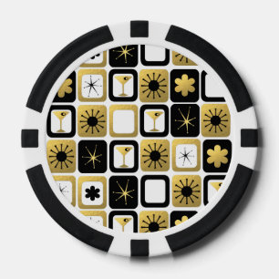 Retro Glamour Gold Poker Chip